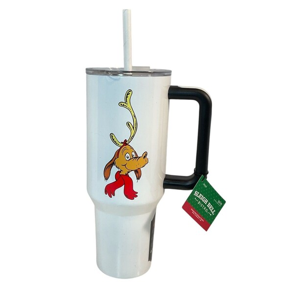 The Grinch Max Dr. Seuss Stainless Steel Tumbler with Handle 40 Oz New - Picture 1 of 7